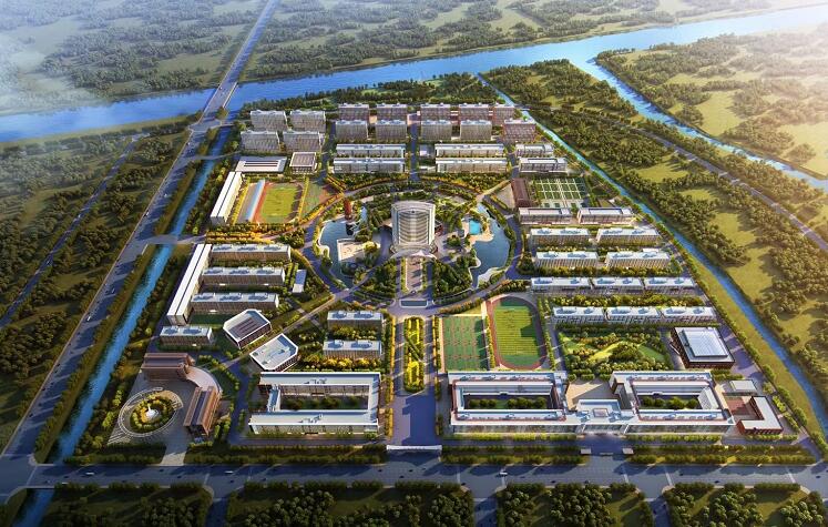 唐山市港湾信息工程学校校园鸟瞰图