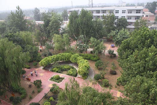 石家庄新东方烹饪学花园一角