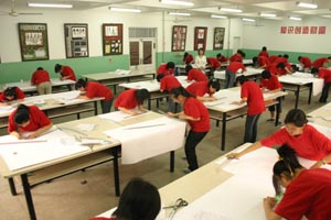 石家庄一职专学校服装专业制版室