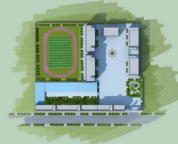 石家庄中英航空学校校园风光