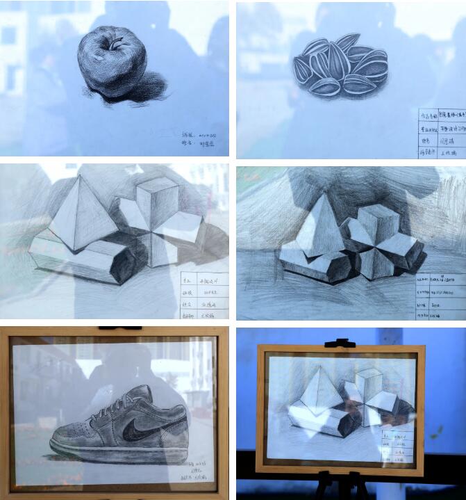 石家庄花都学校计算机平面设计专业素描成果