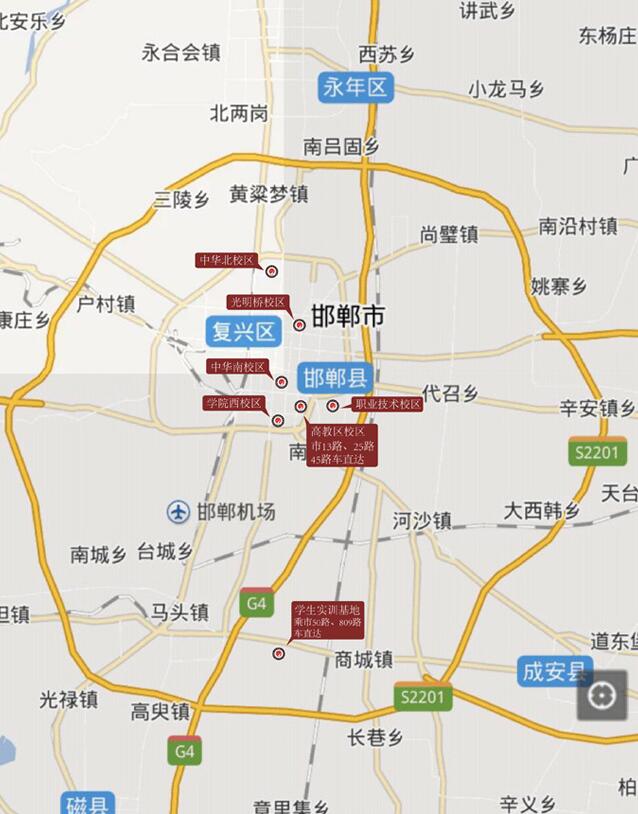 邯郸科实中等专业学校地理位置