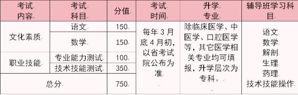 河北省单招考试对口医学类学习内容