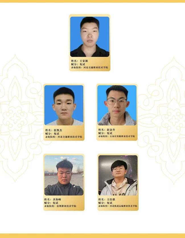 石家庄东华铁路学校2025年免试录取大学学生名单